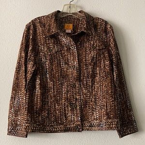 RUBY RD. woman’s size 12, lightweight jacket 2 front pockets, button cuff